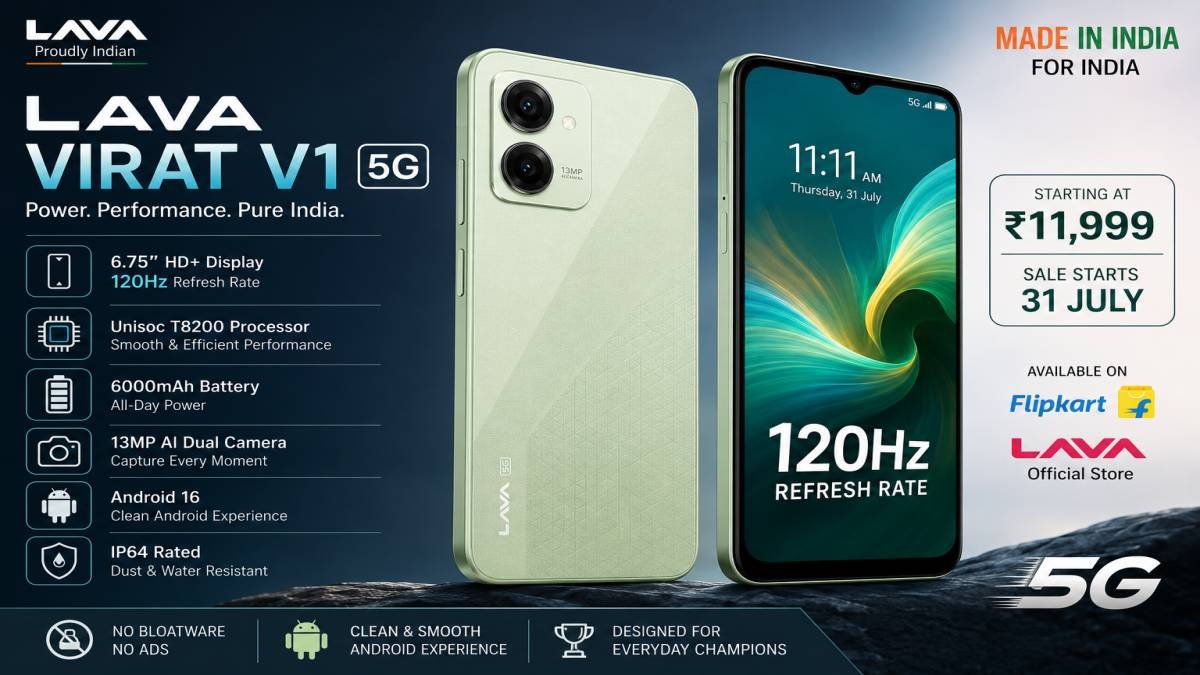 Lava Virat V1 5G Launched in India: Price, Specs & Features